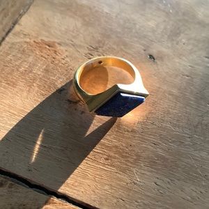 Madewell Lapis Ring Size 6 (band is worn/tarnished - see photos)